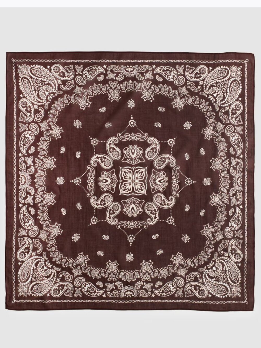 New Madewell Medium Organic Cotton Bandana Primavera Dark Brown - Picture 2 of 3